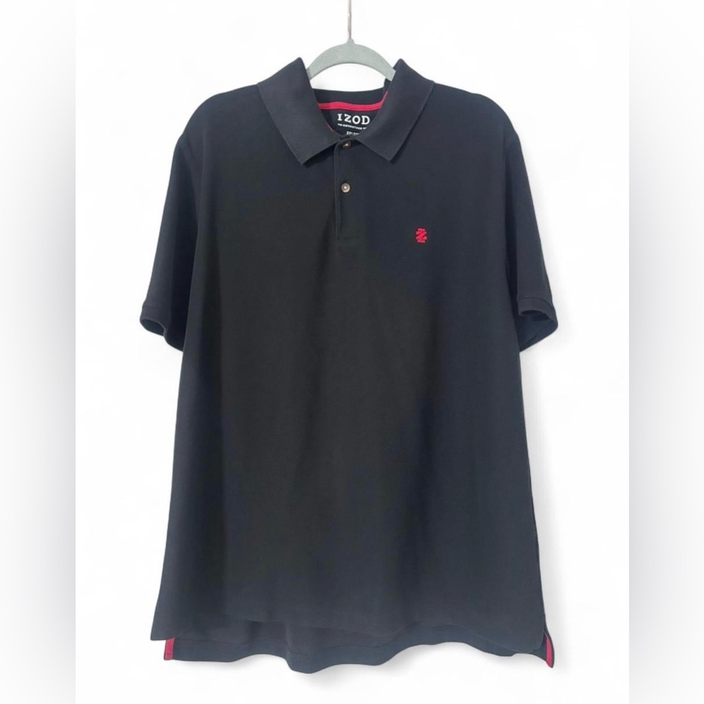 IZOD Advantage Polo Shirt Men’s XXL Black Red Short Sleeve Golf Casual 45BK298